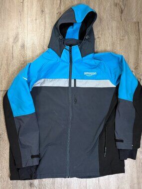 Luly Yang Amazon Softshell Jacket Size 2XL/3XL Blue Gray Full Zip Hooded